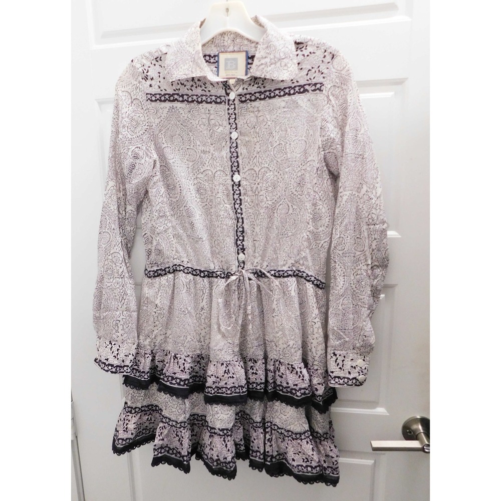 Bell by Bell Alicia Printed Tiered Silk/ Cotton Blend Dress sz XS